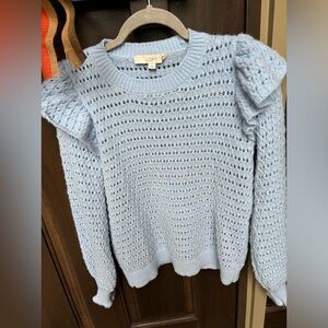 Pretty as a picture light blue sweater!